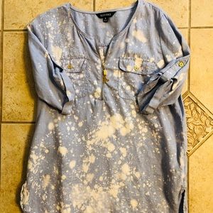 Chambray splatter tunic